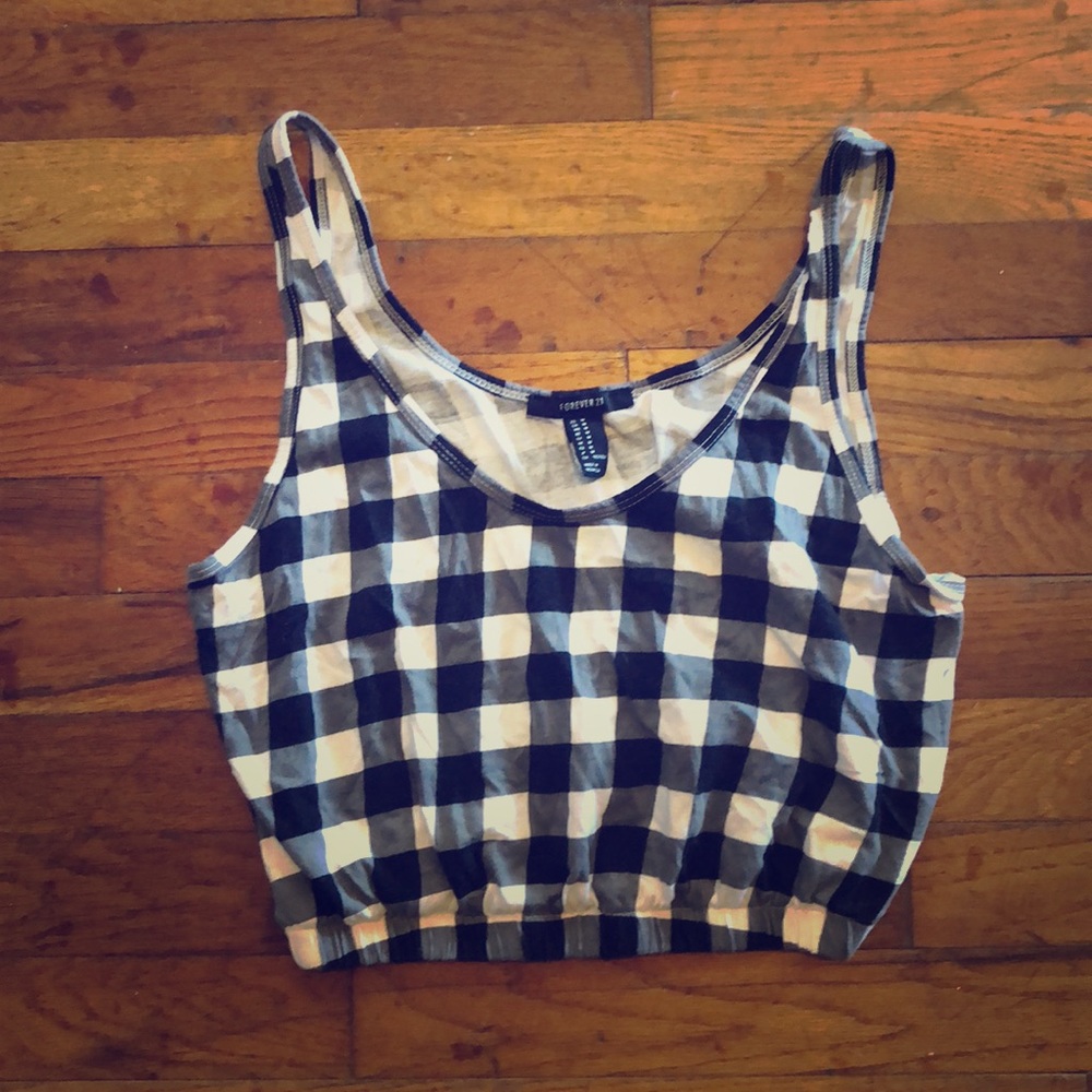 Plaid crop tank top